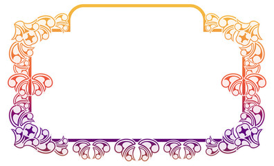 Beautiful gradient frame. Color silhouette frame for advertisements, wedding and other invitations or greeting cards. Raster clip art.