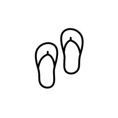 flip flop icon thin line black on white background