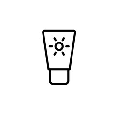 sunscreen icon thin line black on white background