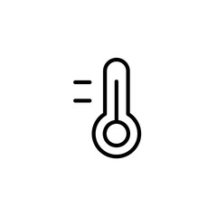 thermometer icon thin line black on white background