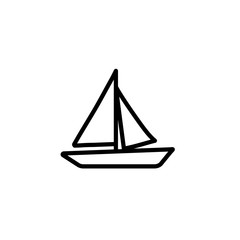 boat icon thin line black