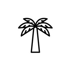 palm icon thin line black on white background