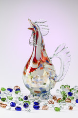 Carafe of a cock with stones