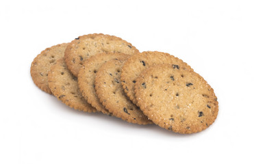 Dietary cookies, biscuits on white background