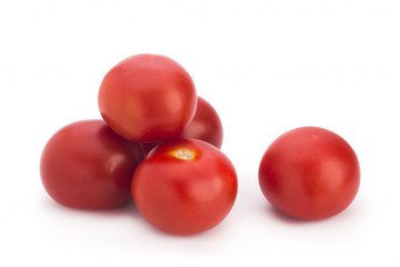 Red tomatoes isolated on white background