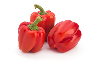 Red sweet pepper on a white background
