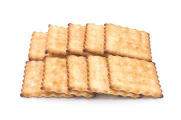 Crackers on a white background