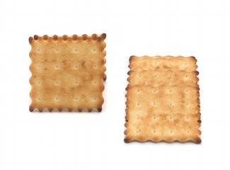 Crackers on a white background