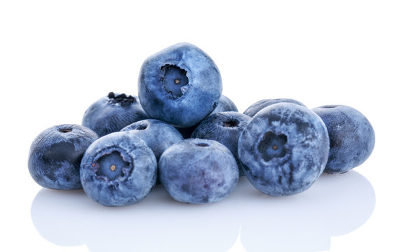 fresh organic blueberry isolated on white.
