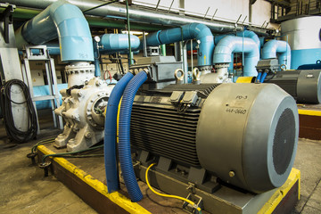 Naklejka premium several water pumps with electric motors