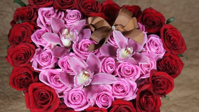 Red roses flowers bouquet romantic romance love
