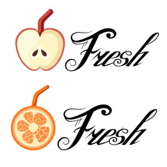 Fresh lettering. Hand drawn vector illustration, design, greeting card, logo.
