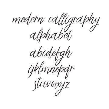 Vector Calligraphy Alphabet. Handwritten font isolated on white background.