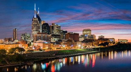 Nashville Skyline at Sunset
