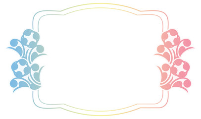 Beautiful gradient frame. Color silhouette frame for advertisements, wedding and other invitations or greeting cards. Raster clip art.