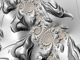 Silver and Gold Fractal Image