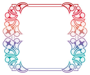 Beautiful gradient frame. Color silhouette frame for advertisements, wedding and other invitations or greeting cards. Raster clip art.