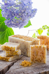 homemade calendula natural herbal soap
