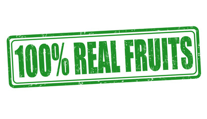 100% Real fruits sign or stamp