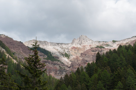 Lower - Middle Triassic Section On Top Of Bletterbach Canyon, Dolomites, Italy