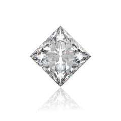 3D illustration closeup princes  rhombus diamond on a white background