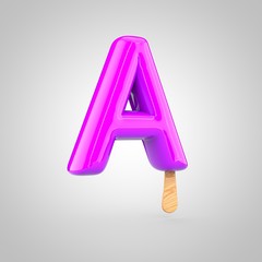 Ice cream letter A uppercase isolated on white background