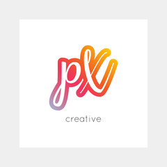 PX logo, vector. Useful as branding, app icon, alphabet combination, clip-art.