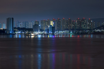 Yeongjongdo, Korea, night view from sea