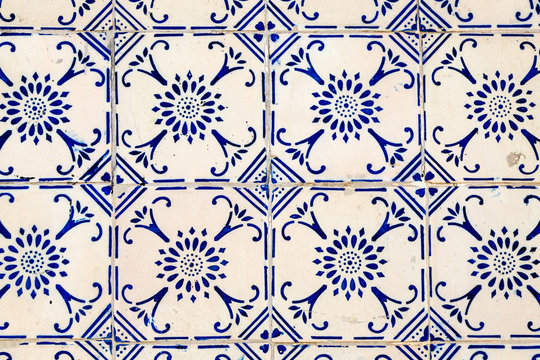 Traditional ceramic tiles Azulejos in Lisbon