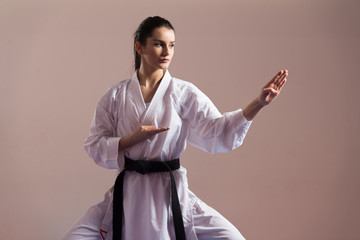White Karate Fighter