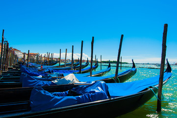 Fototapeta na wymiar Gondolas - Venice lagoon