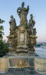 Obraz premium Life size beautiful sculpture at Charles Bridge, Prague