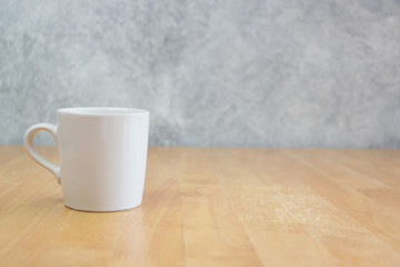Coffee mug on the desk