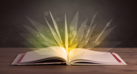 Yellow lights over book