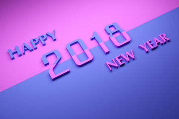 Fototapeta premium New Year 2018 - 3D Rendered Image 