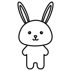 Stuffed animal rabbit icon vector illustration design image  