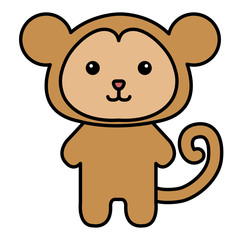 Stuffed animal monkey icon vector illsutration design graphic