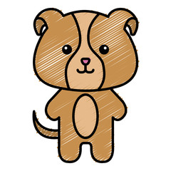 Stuffed animal dog icon vector illustration design doodle 