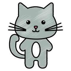 Stuffed animal cat icon vector illustration design doodle 
