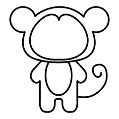 Stuffed animal monkey icon vector illsutration design draw 