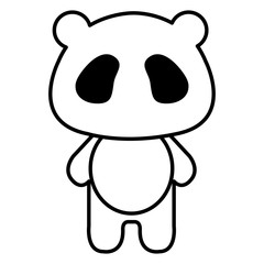 Stuffed animal panda icon vector illustration design draw 