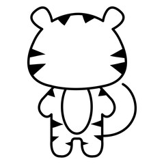 Stuffed animal tiger icon vector illustration design draw 