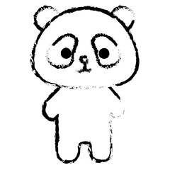 Stuffed animal panda icon vector illustration design draw 