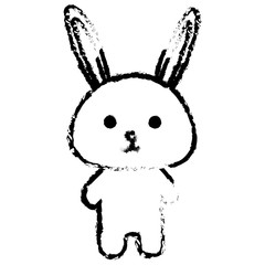 Stuffed animal rabbit icon vector illustration design draw 