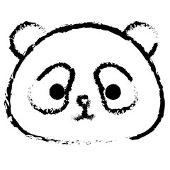 Stuffed animal panda icon vector illustration design draw 