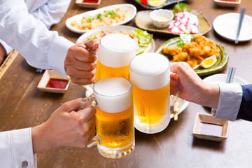 生ビールで乾杯