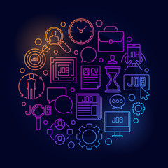 Job search colorful linear illustration