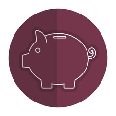 Piggy bank money icon vector illustration design shadow