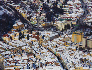 aerial view of Brasov city, Romania