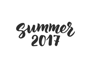 Summer 2017 text, hand drawn brush lettering. Great for party po